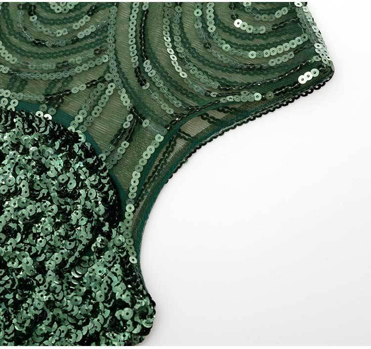 1920s Gatsby Sequin Tassel Evening Gown