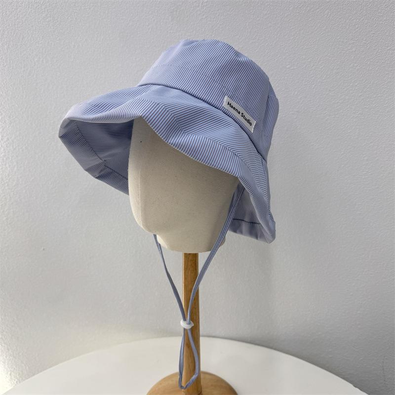 Versatile Style Hat Minimalist Stripes Womens Sunshade Fishermans Hatscaps