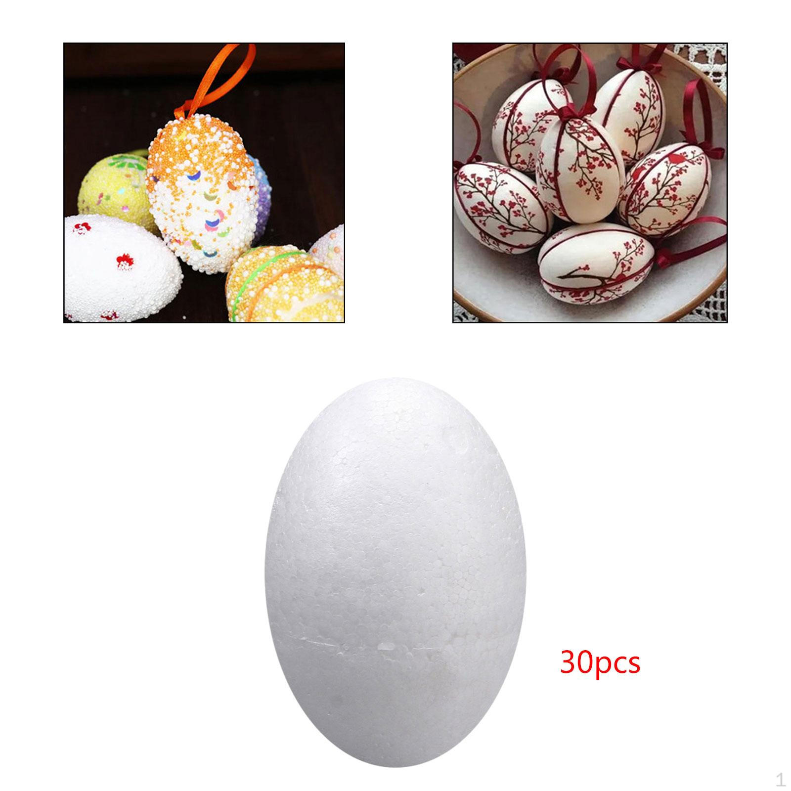 

Пенопластовые яйца пасхальные пустые твердые шарики белые неокрашенные искусственные полистиролы для Хэллоуина 30pcs 5cm