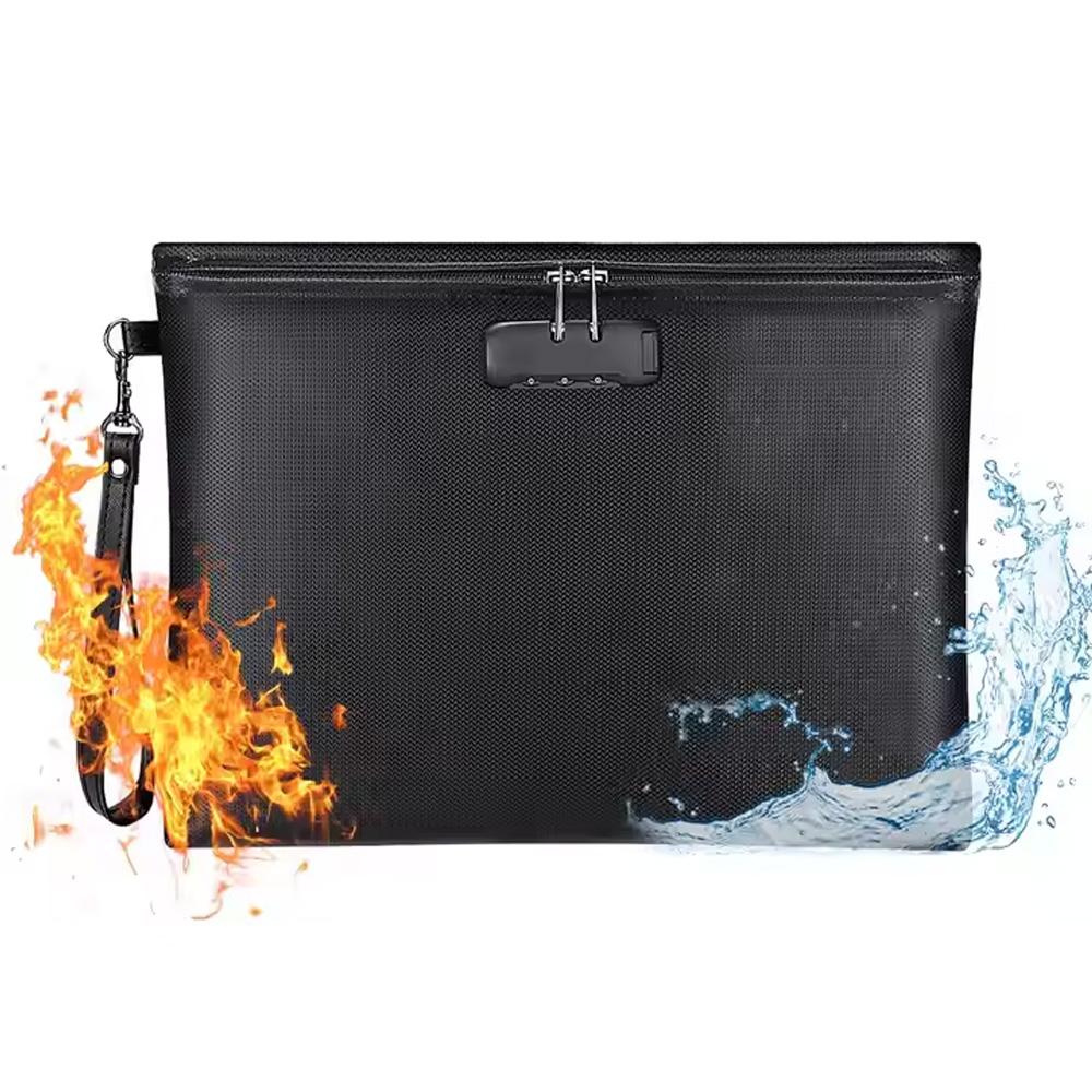 High Temperature Resistant Storage Bag Fireproof Waterproof Document Storage Bag with Combination Lock to Protect Valuables United States