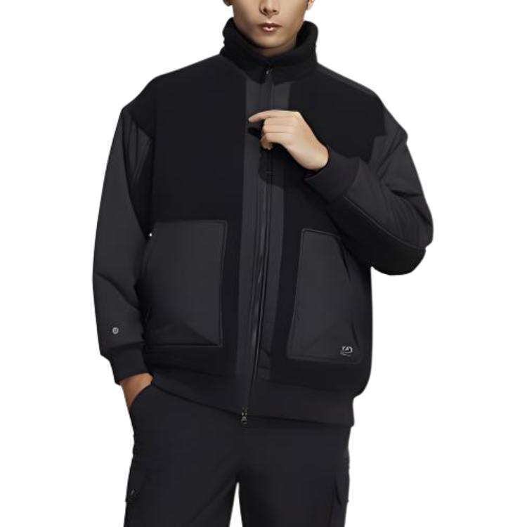 adidas Veste Colorblock Logo Brodé Poche Plaquée Col Montant Manches Longues Homme Vestes Noir HP1388