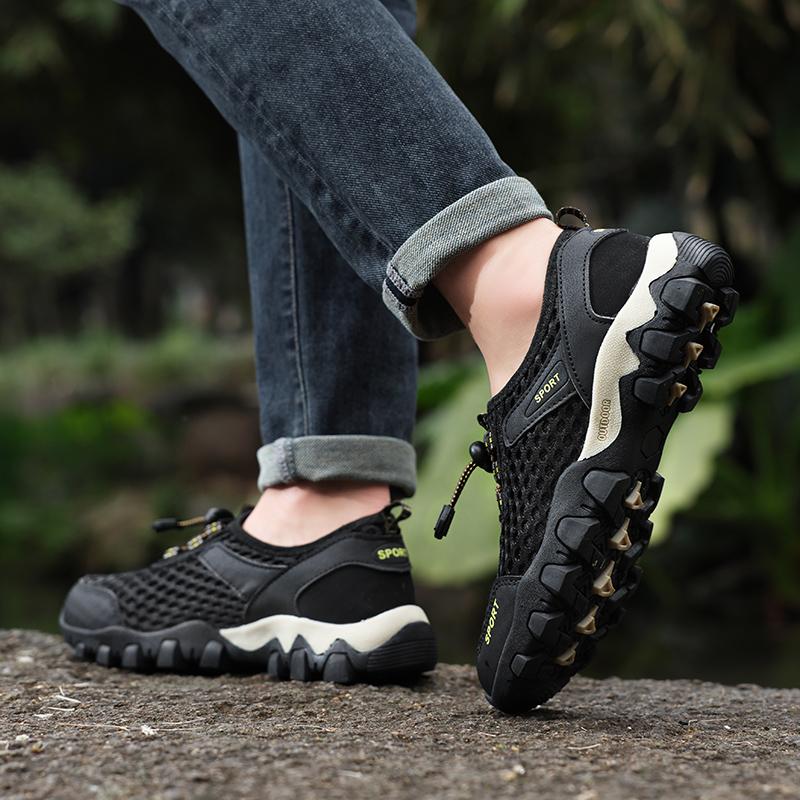 Men Hiking Sports Shoes Breathable Mesh Sneakers for Camping Trekking Man Trainers Outdoor Sports Shoes Anti-slip Hiking Shoes