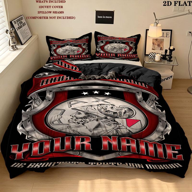 Custom Afc Ajax Bedding Quilt Set Quilt Cover Pillowcase Home Decoration Birthday Gift (1 * duvet cover + 2 * pillowcase, without core)