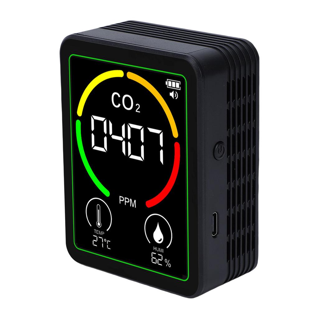 Air Quality Meter 3 in 1 CO2 Temperature Humidity Detector LCD Backlit Screen Indoor Air Quality Tester for Home Office