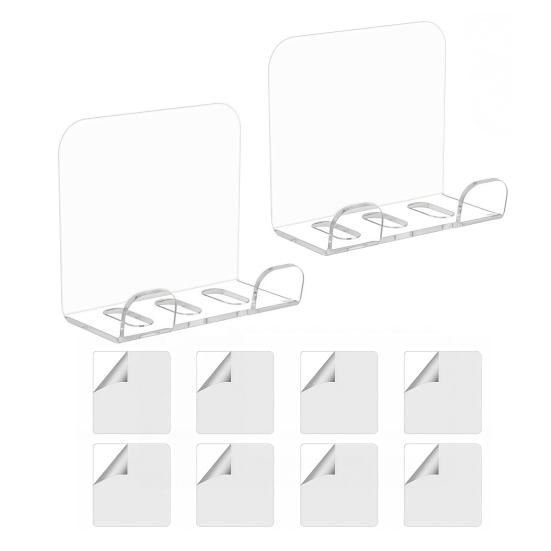 

2Pcs Wall Mount Phone Holder Bedside Smartphone Charging Stand Phone Stand with Charging Holes Compatible with Most Phones And Mini Tablets прозрачный