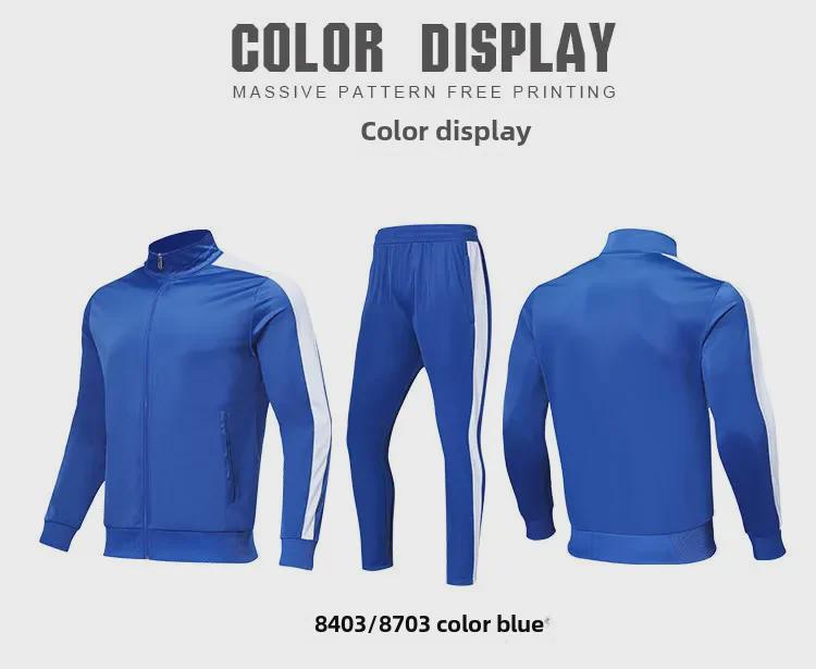 Unisexové fotbalové tréninkové soupravy - S dlouhým rukávem, Jednobarevné sportovní bundy pro dospělé a děti, Ideální na jaro a podzim