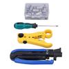 Coax Cable Crimper Kit Multifunctional Coaxial Compression Tool Network Toolkit for Stripping