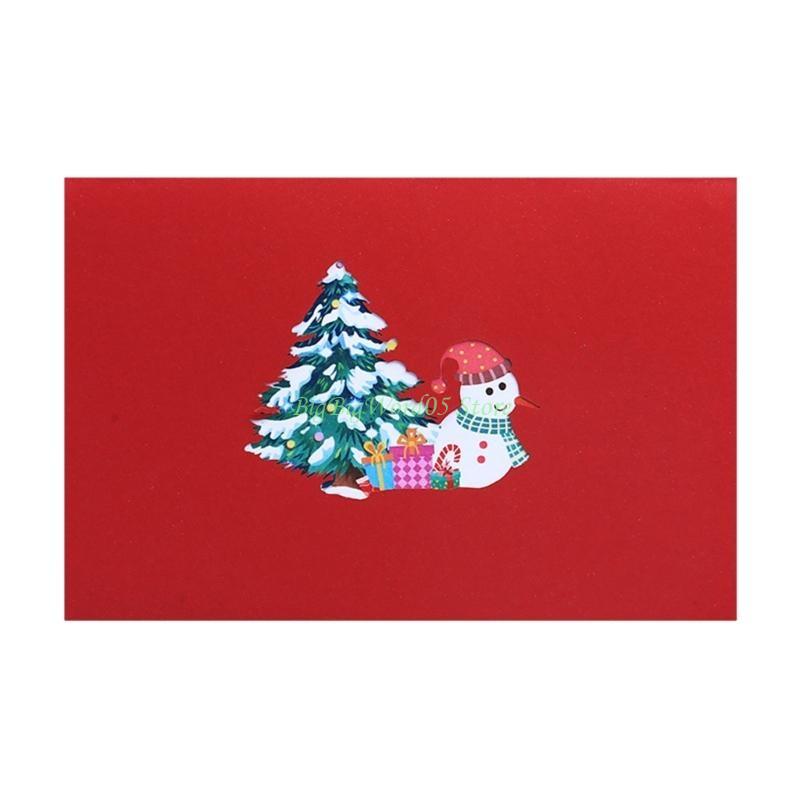 24TE Festive 3D Snowman Card Memorable Gift Family Friend and Loved Ones to the Christmas Season Card Accessory