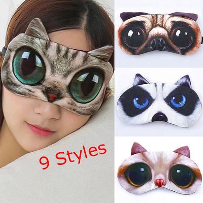 Soft Cute Cartoon Animal Massage Relax Sleeping Aid 3D Sleeping Eyepatch Nap Eye Mask Shade Cover