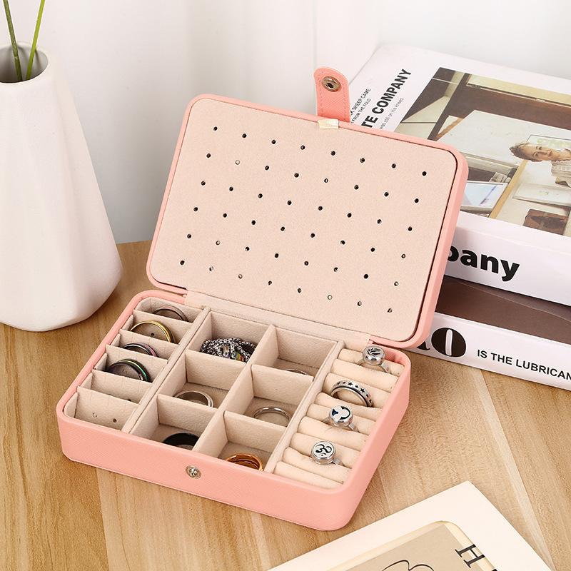 Schmuckkasten Organizer aus Leder Schmuckdisplay Schmuckschatullen und Verpackung Ringbox Geeignet für Ohrringe und Ringe