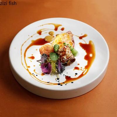 Piatto da Cena in Ceramica Piatto per Sashimi con Ghiaccio Secco Piatti per Snack Vassoio per Dessert Piatto Speciale da Ristorante Piatto per Pasta Disco Antipasto
