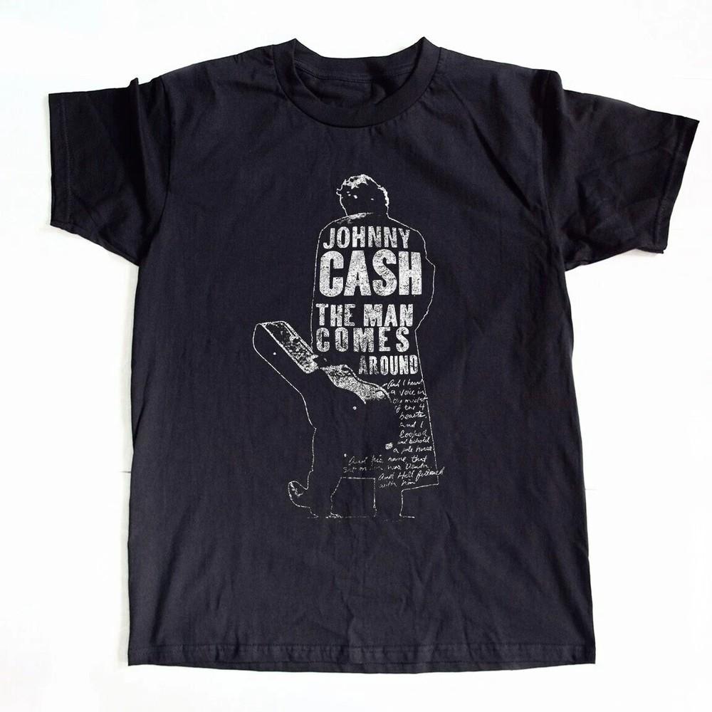 NEW Johnny Cash The Man Comes Around Black Unisex T-shirt Size S-5XL Unisex T-Shirt XXXXL