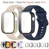 Tempered Glass Case+band For Huawei Watch Fit 3 Strap Silicone Sport Bracelet for Huawei Fit3 Replacement Watchband Accessories