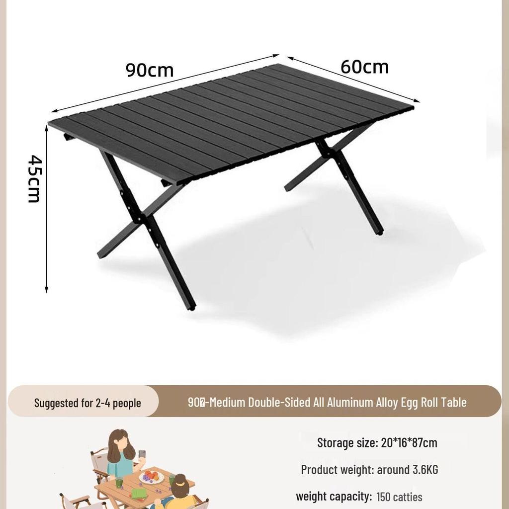 A1R Portable Roll-up Folding Picnic Table & Chair Set for Outdoor Camping.