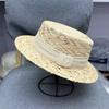 Flat Top Raffia Hat Female French Summer