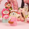 Handmade Japanese Zakka Cat Ornaments: Cute Cherry Blossom Resin Decor for Home