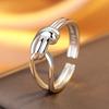 925 Silver Double Knot Line Ring Women's Niche Fashion Personality Design Sense Open Ring Plain Ring Index Finger Ring
