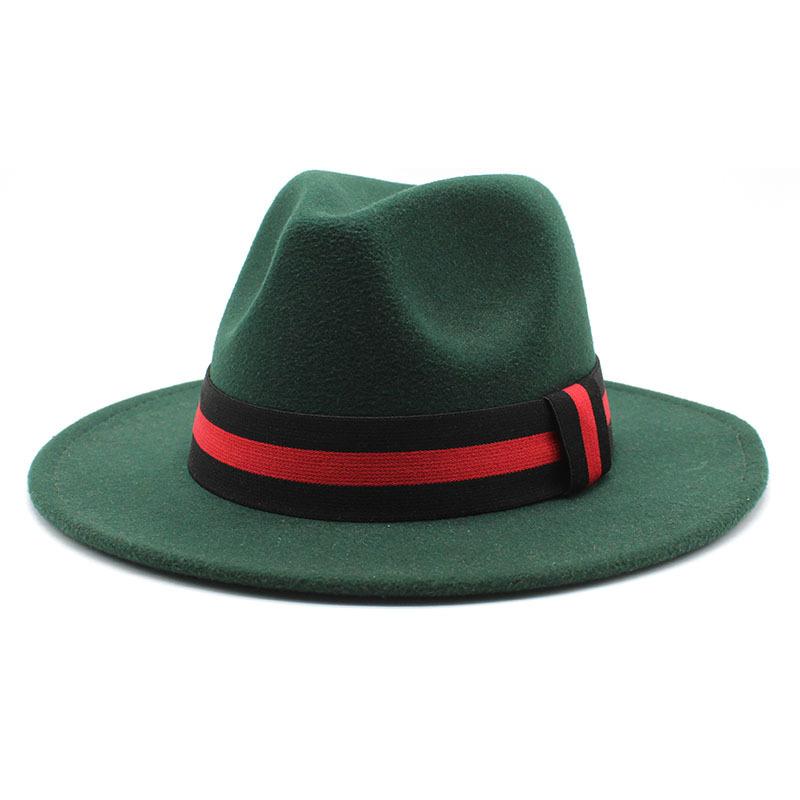 Ji Nan Ladies Black Wool Jazz Hat Big Eaves Hat Flat Edge Top Hat Czy-054