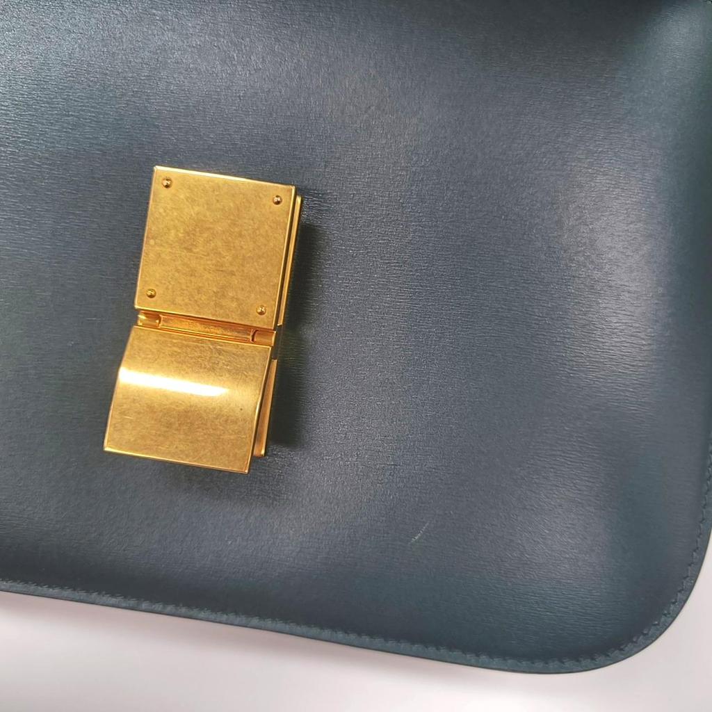 [Pre-Owned] Classic Box Polished Calfskin Leather Square Bag - Very Good #HC20RN