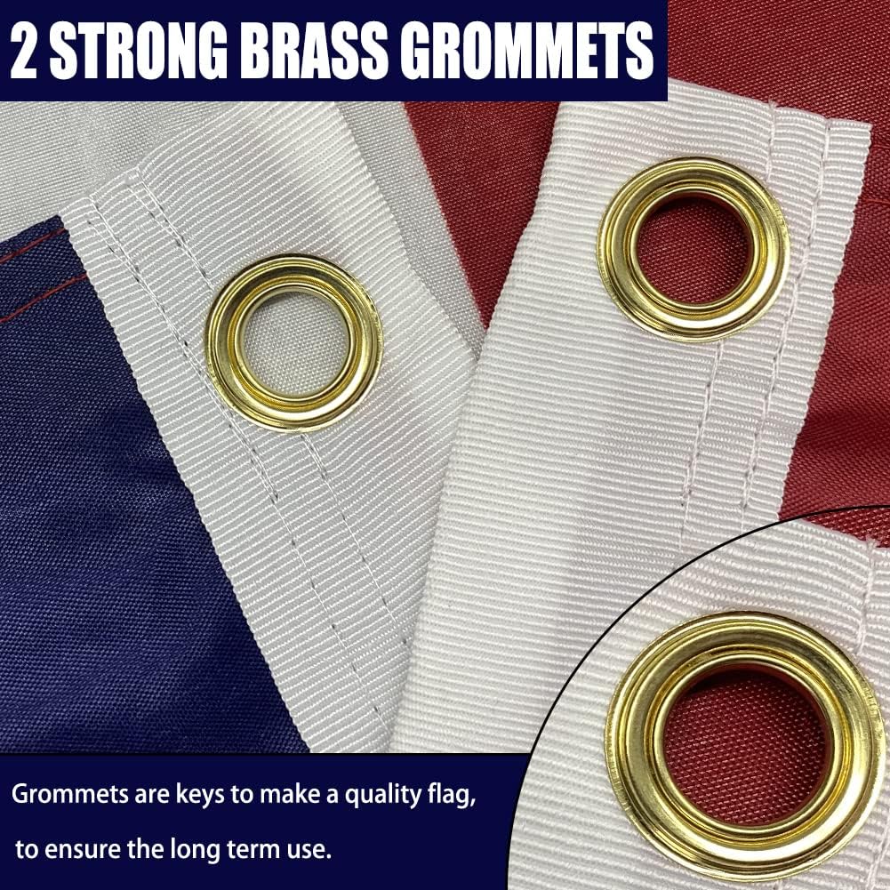 American Flags for Outside 3x5 Double Sided- Premium Heavy Duty Durable 3ply Large USA/US Patriotic Flag Made in USA High Wind for Boat Decorations