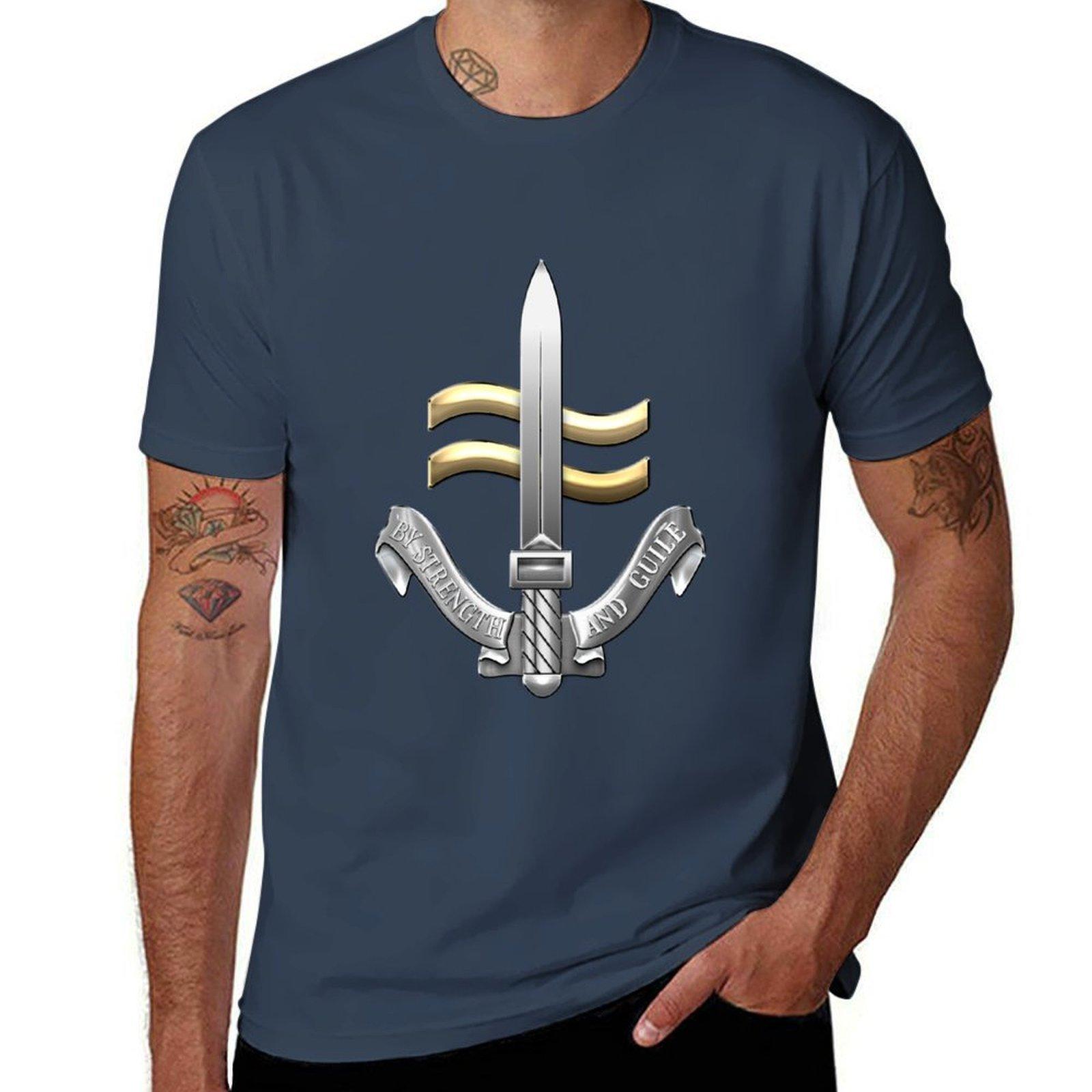 Special Boat Service  Sbs Badge Over Blue Velvet Tshirt Casual Streetwear Short Sleeve Tee S