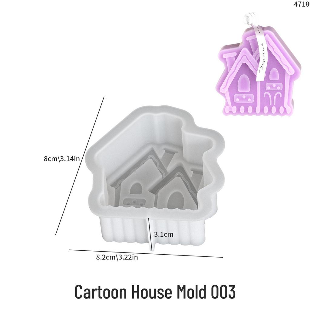 Poppy Q Casa dei Cartoni Animati Ornamento Candela Stampo in Silicone per Pietra Aromatica Fai-da-te & Decorazione in Resina Epossidica