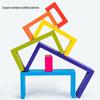 Wooden Rainbow House Block Set for Kids - Early Education Stacking Toy