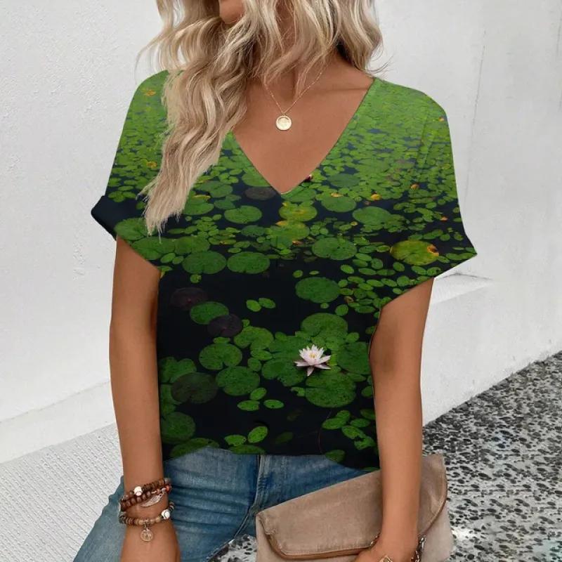 Летняя удобная женская футболка с модным западным узором пустыни и принтом для отдыха — фото 11