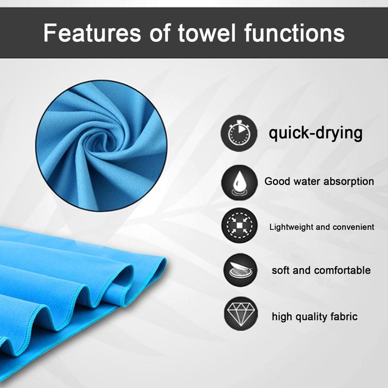 2PC Set Solid Microfiber Gym Towel Perfect Travel Sports Camping Beach Towels Fast Drying Super Absorbent Swimming Bath Towel