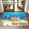 Crystal Velvet Square Rug Custom NameSpongeBob Pattern Non Slip Home Floor Decor Rug
