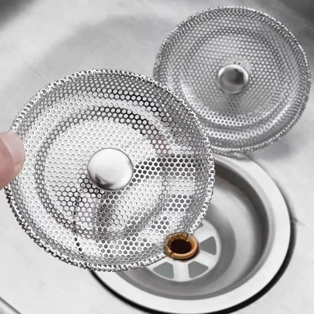 New Stainless Steel Kitchen Sink Filter Drain Hole Trap Hair Catcher Water Basin Strainer Mesh Bathroom Accessories Waste Screen