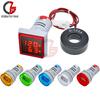 Round Square AC Digital Voltmeter Ammeter 50V-500V 0-100A Voltage Current Meter AC 110V 220V 10A 20A Car Motorcycle Volt Tester