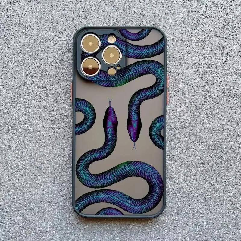Luxurious Black Gold Snake Phone Case For iPhone 16 15 14 13 12 11 Pro Max XS SE 7 8 Plus Unique Dragon Shockproof Back Cover