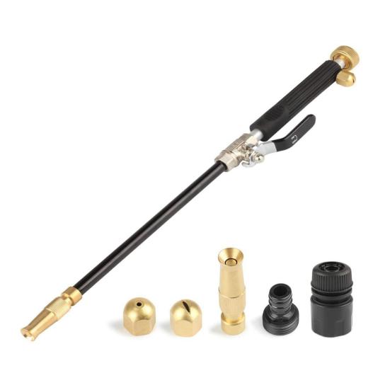 

High Pressure Hose Nozzle, Heavy Duty Garden Hose Nozzle, Pressure Washer Attachment Booster Nozzle for Cat Washing Driveways Patio Cleaning чёрный
