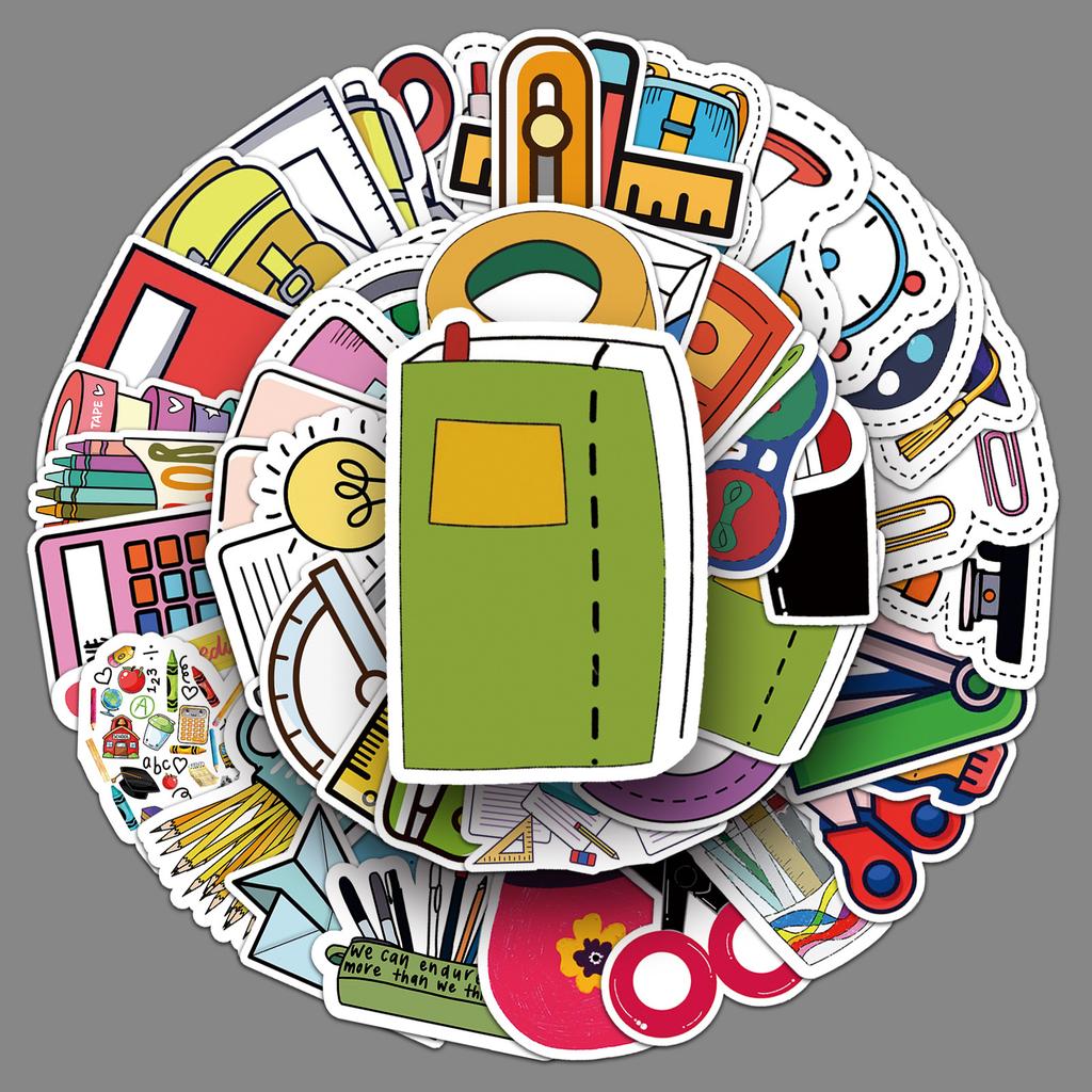 100 Cartoon Personality DIY Stationery Set Creative Guka Scooter Motorcycle Bicycle Car Stickers