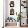 Pack Of 2 Wood Wall Shelves Rainbow Bookshelf for Living Room and Bedroom Decoration Easy Install Plant Storage Rack
