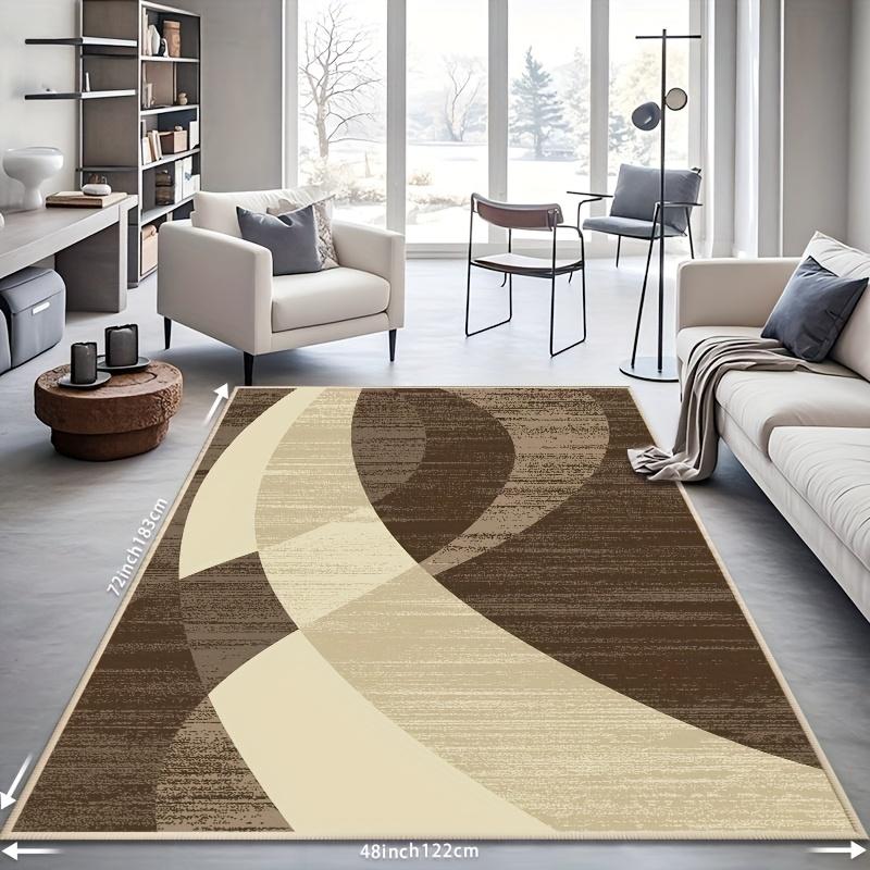 Large Area Mat Non Slip Backing Beige Brown Luxury Floor Mat for Living Room Kitchen Bathroom Entryway Machine Washable