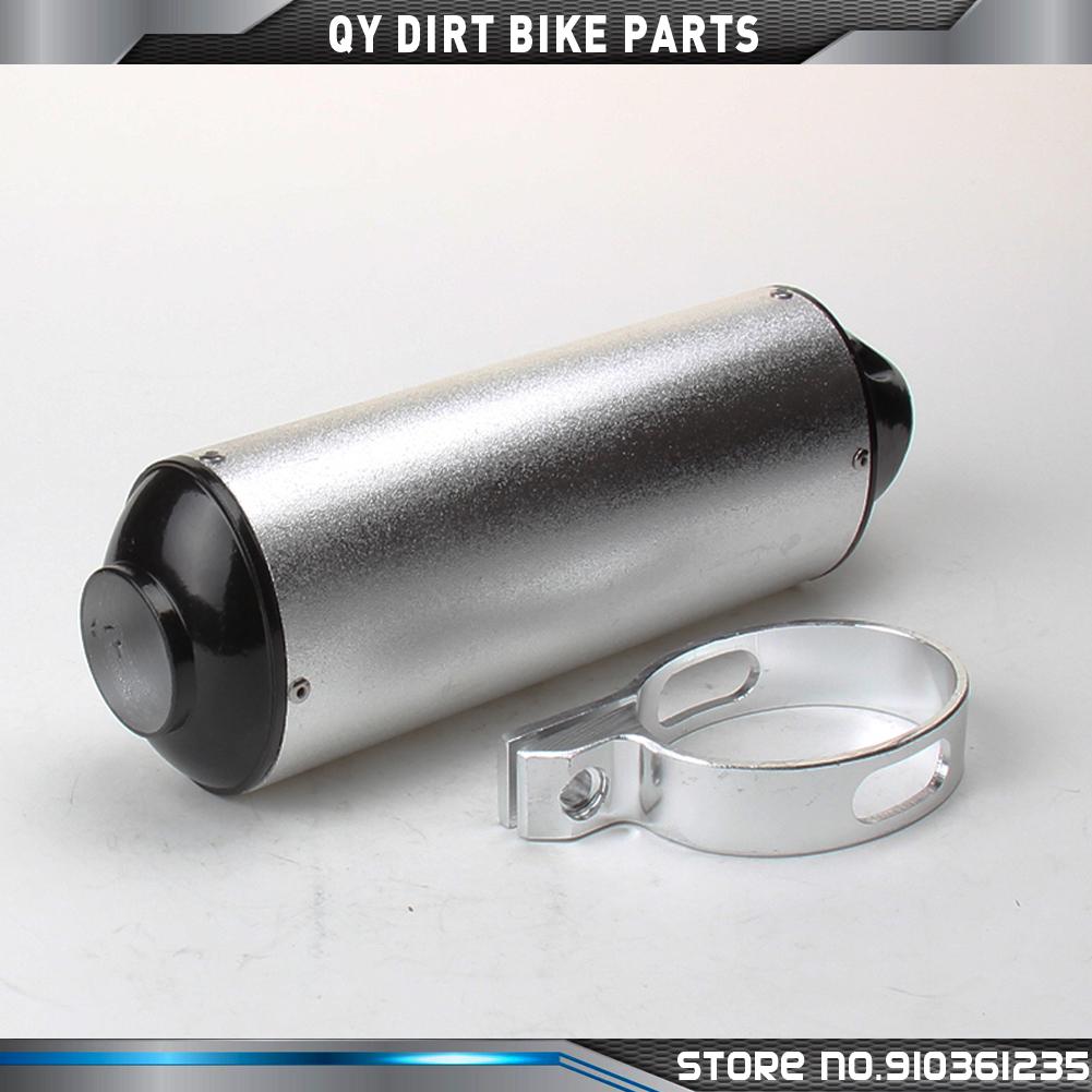 Aluminum Exhaust Muffler With Clamp For KAYO Apollo BSE Bosuer xmotos SSR SDG 110 125 140 150 160cc CRF KLX TTR Pit Dirt Bikes