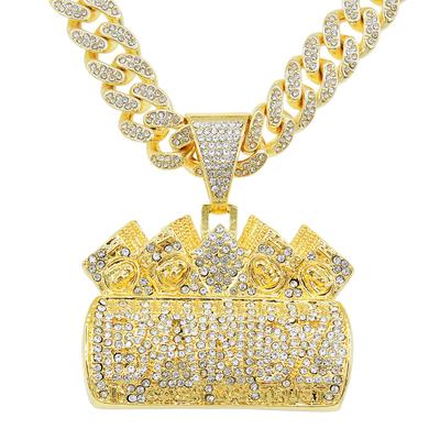 Pendentif personnalisé en diamant pour hommes, Cool Hip Hop, chaîne cubaine, lettres de mode européennes et américaines, pendentif exagéré, accessoires de collier