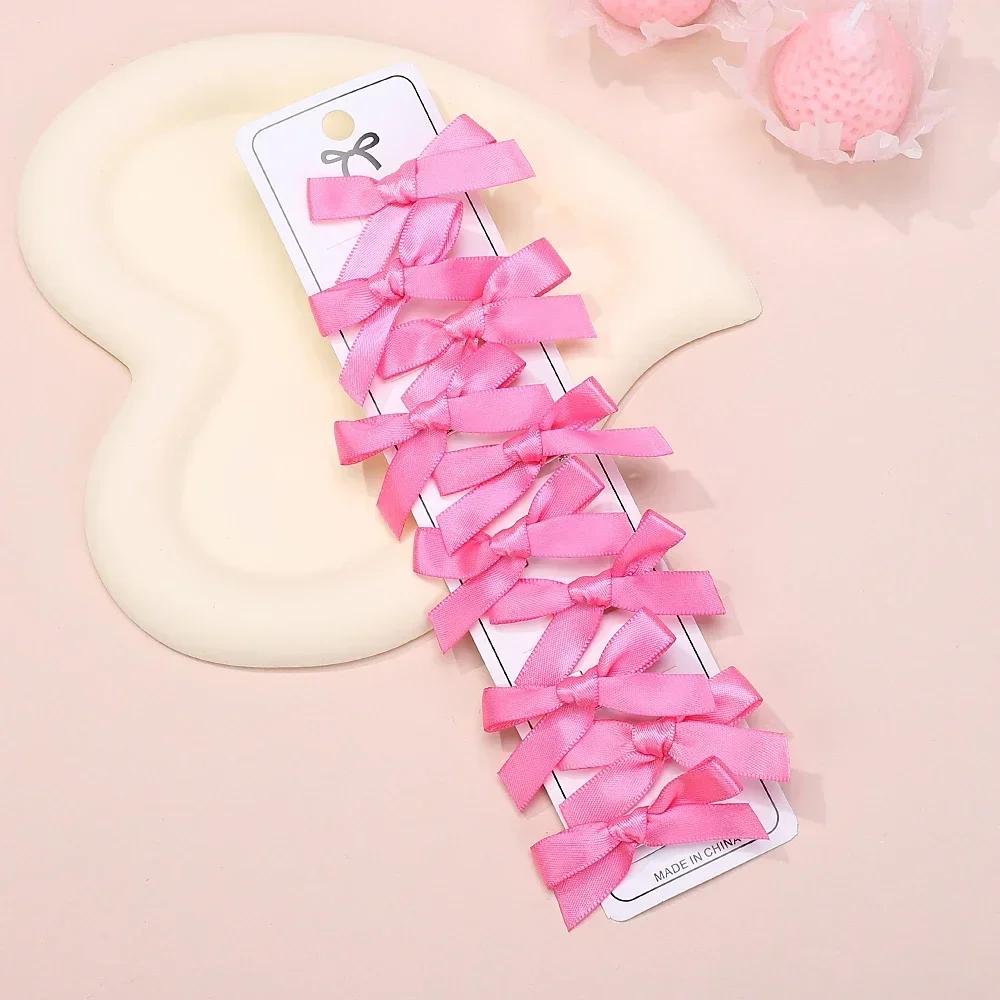 10Pcs/set Sweet Ribbon Mini Bowknot Hair Clips for Women Girls Lovely Ballet Hairpin Barrettes Headwear Kids Hair Accessories