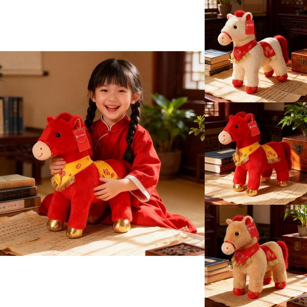 Year Of The Horse Zodiac Plush Toy With Pp Cotton Fill For Lunar New Year Gift Celebration