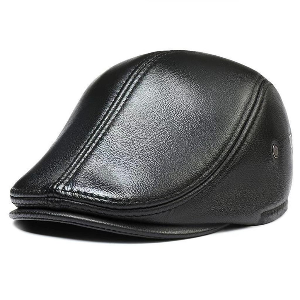 Unisex Solid Color PU Leather Newsboy Caps British Painters Hats Spring Autumn Berets Cap Hip Hop Hat