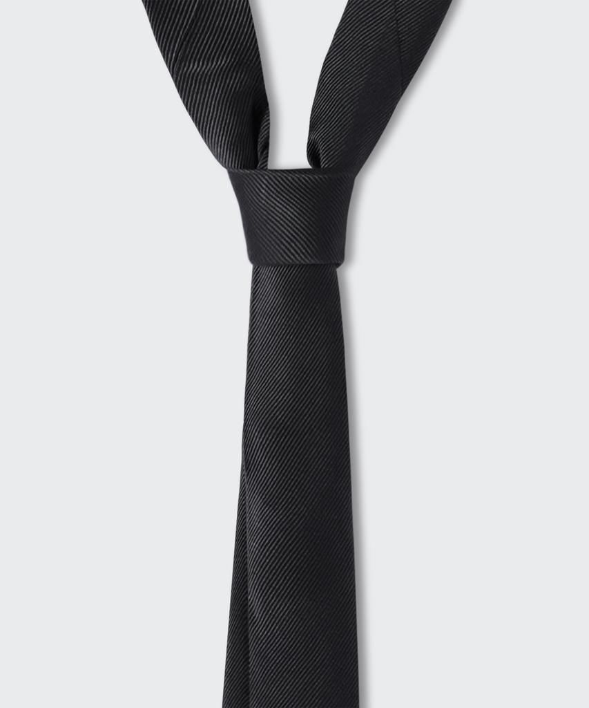 MUSINSA STANDARD Silk Skinny Solid Tie [Black]