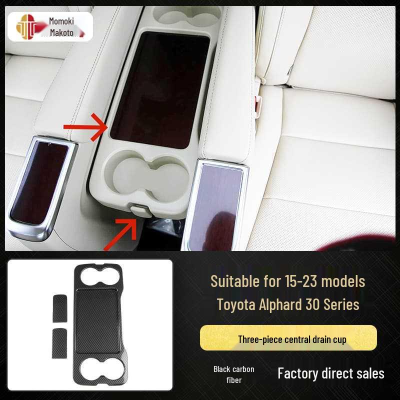 Carbon Fiber Interior Stickers for 15-23 Alphard Vellfire 30 Series, Scratch-Resistant