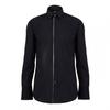 Mens Contrast Piping Point Collar Long-Sleeved Shirt