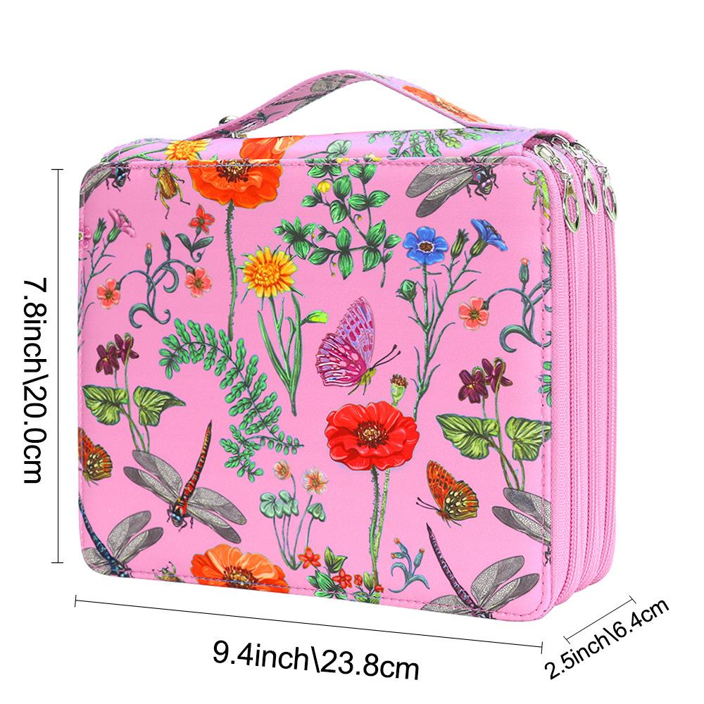 124-Slot Color Pencil Case, Large Capacity 3-Layer Zipper Pen Bag, Marker & Art Supply Organizer for Students Artists