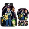 Elementary School Backpack Set 3-Piece Large Capacity Fashion Oxford Cloth Shoulder Bag
