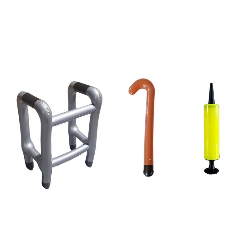 

Inflatable Walker & Cane Set 40th Birthday Gifts Funny Old Age Costume Props for 100th Day of School,Christmas,Halloween