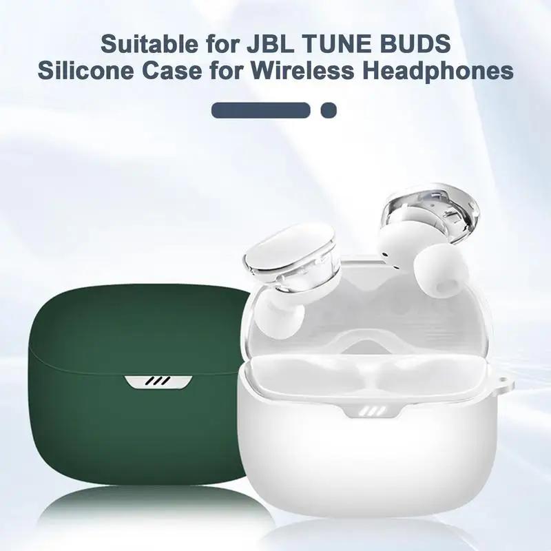 YAYINCC Suitable for JBL TUNE BUDS Glass Bean Earphone Protective Case Silicone Cover Anti Drop and Dust Earphone Case