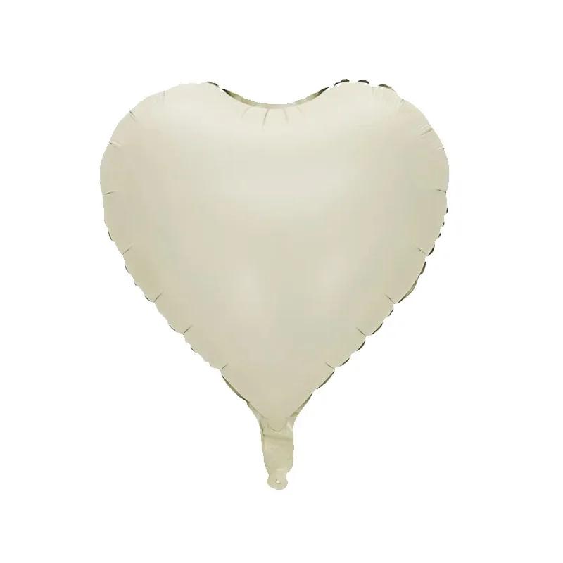 3Pcs 18inch Cream Heat Foil Balloons Green Baby Pink Blue Brown Heart Helium Globos for Birthday Baby Shower Party Decor